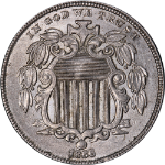 1866 Shield Nickel 'Rays' Choice AU/BU Great Eye Appeal Strong Strike