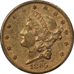 1865-S Liberty Gold $20 PCGS AU55 Nice Eye Appeal Nice Strike