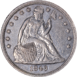 1849 Seated Liberty Dollar XF/AU Details Nice Eye Appeal Nice Strike