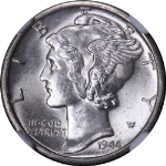 1944-D Mercury Dime NGC MS65 FB Great Eye Appeal Strong Strike