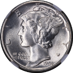 1944-S Mercury Dime NGC MS67 Blazing White Gem Superb Eye Appeal