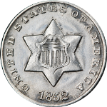 1852 Three (3) Cent Silver Choice AU/BU Great Eye Appeal Nice Strike