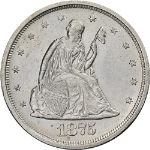 1875-S Twenty (20) Cent Piece Nice BU Blast White Great Eye Appeal
