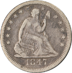1847-O Seated Liberty Quarter Choice VF/XF Superb Eye Appeal Nice Strike
