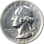 1937 Washington Quarter Proof Gem PR Superb Eye Appeal Strong Strike