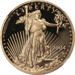 2004-W Gold American Eagle $25 NGC PF70 Ultra Cameo Mercanti Autograph - STOCK