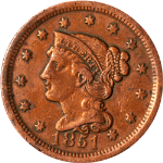 1851 Large Cent - Cleaned