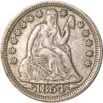 1854-P Seated Liberty Dime - Choice++