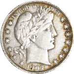 1907-P Barber Half Dollar
