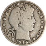 1914-P Barber Half Dollar