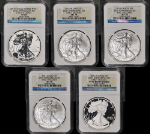 2011 Silver American Eagle 25th Anniv 5 Coin Set NGC MS70 PF70 Reverse 70 Early