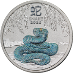 2025 Australia 1/4 Ounce Silver 25 Cents Year of the Snake Colorized BU - STOCK