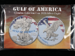 2025 U.S. Silver Eagle Gulf of America Colorized Edition COA &amp; Stand - STOCK