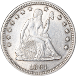 1891-P Seated Liberty Quarter