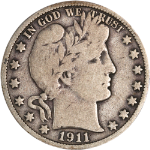 1911-D Barber Half Dollar
