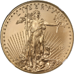 2015-W Gold American Eagle $50 NGC MS70 Burnished 1st Day Issue Label - STOCK