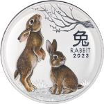 2023 Australia 1 Kilo Silver - Year of the Rabbit Colorized - Lunar Series III