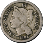 1882 Three (3) Cent Nickel Nice F Key Date Nice Eye Appeal Nice Strike