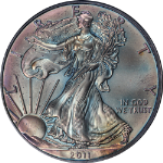 2011 Silver American Eagle $1 Uncirculated - Artificial Toning