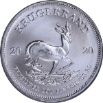 2020 South Africa 1 Ounce Silver Krugerrand PCGS MS70 1st Day of Issue