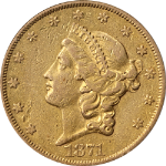 1871-CC Liberty Gold $20 ICG EF40 Key Date Nice Eye Appeal Nice Strike