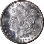1887-S Morgan Silver Dollar PCGS MS62 Great Eye Appeal Strong Strike
