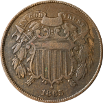 1865 Two (2) Cent Piece - Fancy 5, RPD FS-1303