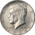 1964-D Kennedy Half Dollar - Cleaned, Doubled Die Obverse FS-101