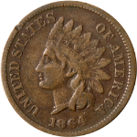 1864-L Indian Cent