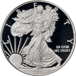 2011-W Silver American Eagle $1 PCGS PR70 DCAM First Strike Mercanti Label