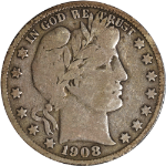 1908-S Barber Half Dollar