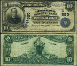 Pittsburgh PA-Pennsylvania $10 1902 DB National Bank Note Ch #685 Farmers Deposit NB VF