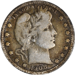 1908-O Barber Quarter