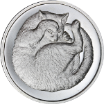 2022 Intaglio Mint 1 Ounce Silver Sleeping Kitten .999 Fine