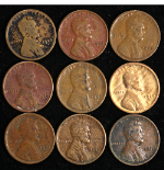 1923-S Lincoln Cents - Junky - 9pc Bulk Lot