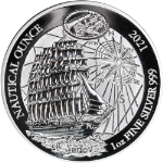 2021 Rwanda 1 Ounce Silver 50 Francs Proof SEDOV Nautical Ounce OGP COA - STOCK