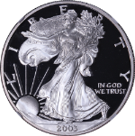 2003-W Silver American Eagle $1 NGC PF70 Ultra Cameo Brown Label Scales RIght