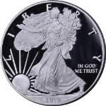 2019-W Silver American Eagle $1 PCGS PR70 DCAM First Strike Mercanti Autograph