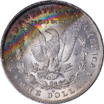 1885-O Morgan Silver Dollar PCGS MS64 Awesome Rainbow Toning Superb Eye Appeal