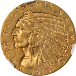 1910-S Indian Gold $5 NGC AU58 Nice Eye Appeal Nice Strike
