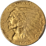 1908 Indian Gold $2.50 PCGS MS62 Nice Eye Appeal Nice Strike