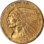 1925-D Indian Gold $2.50 PCGS MS63 Great Eye Appeal Strong Strike