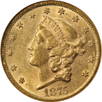 1875-P Liberty Gold $20 NGC AU55 Nice Eye Appeal Nice Luster Nice Strike