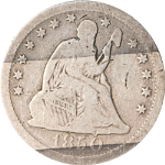 1850-O Seated Liberty Quarter