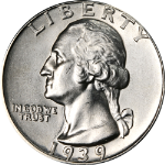 1939-D Washington Quarter - Gemmy