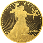 2022 Cook Islands $25 St. Gaudens Gold Tribute Medallion - 1200mg Pure .9999