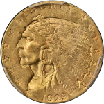 1929 Indian Gold $2.50 PCGS MS62 Great Eye Appeal Nice Strike