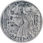 2023 Tuvalu 5 Ounce Silver $5 Gods of Olympus: ARTEMIS Antiqued OGP COA