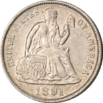 1891-S Seated Liberty Dime - Choice+