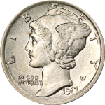 1917-P Mercury Dime - Full Split Bands